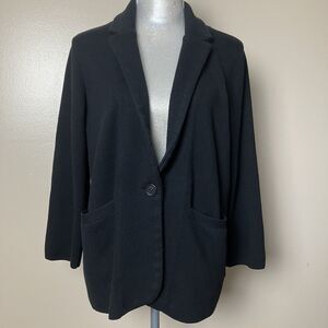 J Crew Cecile Relaxed Cardigan Sweater Blazer BF013 Womens M Black Merino Blend